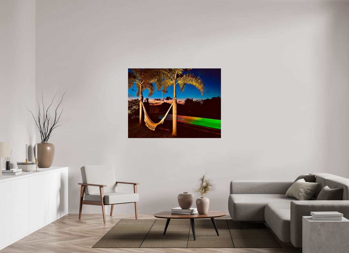 140 x 105 cm, Photo Print Under Acrylic Glass Caribbean Dusk