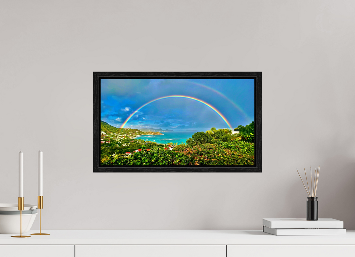 48 x 27 cm, Floater Frame Tropical Rainbow Mirage