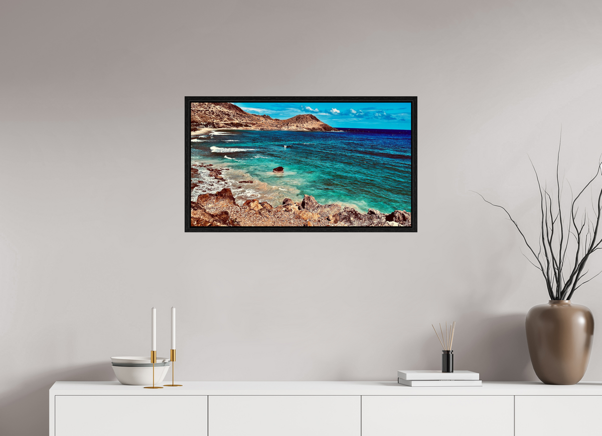 80 x 45 cm, Floater Frame Waves Of Saint Barths